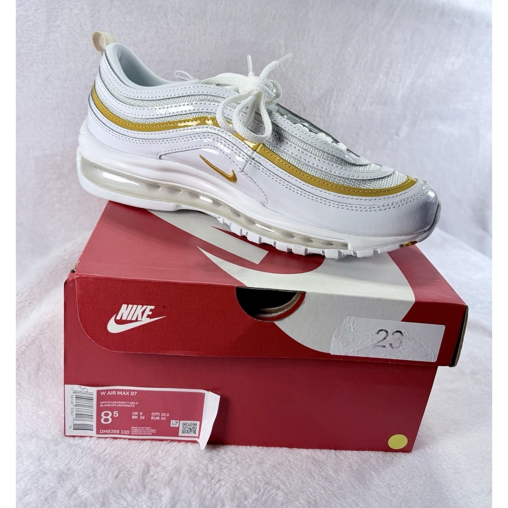 Nike Air Max 97 White University‎ Gold DM8268-100 Women's Size 8.5 New With Box